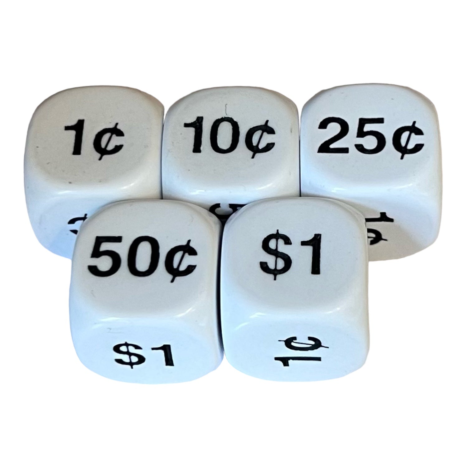 Dice - Money Dice - Larger Coins (1c, 5c, 10c, 20c, 50c, $1)